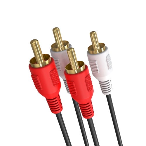 Cmple - 2 RCA to 2 RCA Cables 25ft, Stereo Audio Speaker Cable Male to Male Dual RCA Cord Subwoofer Cable for Car Stereo, Marine Audio, Audio Mixer,