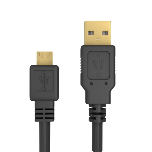 Cmple – Câble micro USB 3 pi Câble de recharge micro USB Câble de synchronisation de données USB vers USB mâle vers mâle pour portable, PC,