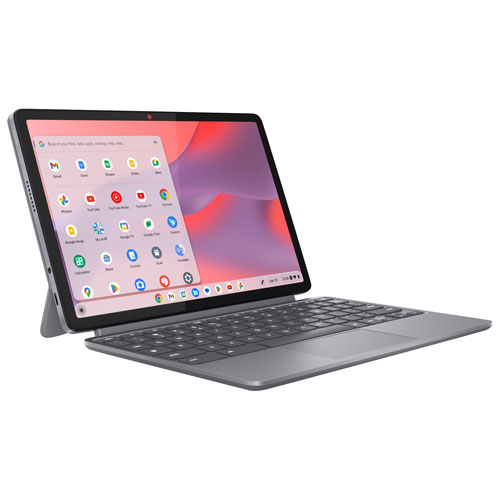 Chromebook amovible de 11 po Duet de Lenovo avec 3 mois de forfait Google AI Pro, clavier et stylet (Kompanio 838 de MediaTek/eMMC 128 Go/RAM 8 Go)