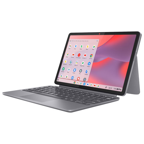 Chromebook amovible de 11 po Duet de Lenovo avec 3 mois de forfait Google AI Pro, clavier et stylet (Kompanio 838 de MediaTek/eMMC 128 Go/RAM 8 Go)