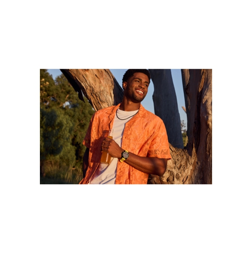 Citizen Mens Brycen Eco-Drive Watch 45mm Black Stainless Steel Case Yellow Silicone Strap with Black Dial