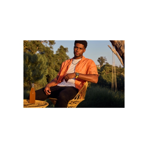 Citizen Mens Brycen Eco-Drive Watch 45mm Black Stainless Steel Case Yellow Silicone Strap with Black Dial