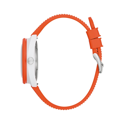 Bulova Mens Snorkel Quartz Watch 41mm White Hybrid-Ceramic Case Orange HNBR Rubber Strap with White Dial