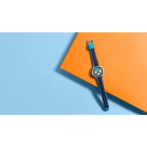 Montre à quartz pour hommes E1 Team Miami Special Edition de Bulova 43 mm boîtier inox argenté cuir deux tons et bracelet en silicone avec