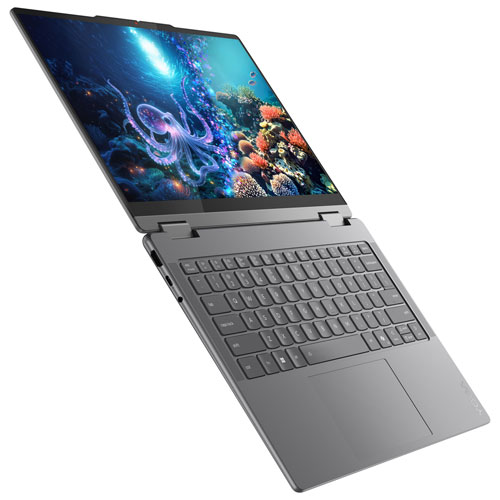 Portable 2-en-1 à écran tactile DELO de 14 po Yoga 7i Copilot+ PC de Lenovo - Gris luna (Core Ultra 7 256V d'Intel/RAM 16 Go/SSD 1 To/Win 11)