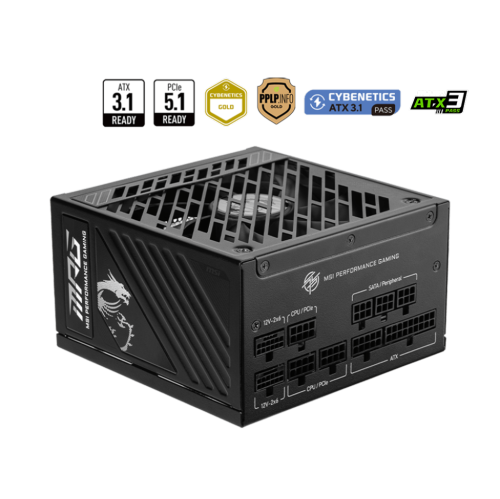 MSI – Bloc d'alimentation entièrement modulaire MPG A1000GS PCIE5 80 PLUS Gold, 1000&nbsp;W