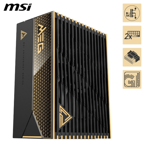 MSI MEG Ai1600T PCIE5, 80 Plus Titanium Full Modular 1600W Power Supply, 12V-2x6 Cable, ATX 3.1 & PCIE 5.1 Ready, Braided Cables, 12 years warranty