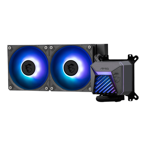 MSI MAG CORELIQUID A15 240 - AIO ARGB CPU Liquid Cooler - 240mm Radiator - LGA 1851 Ready - Dual 120mm ARGB PWM Fans, Black