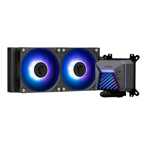 MSI MAG CORELIQUID A15 240 - AIO ARGB CPU Liquid Cooler - 240mm Radiator - LGA 1851 Ready - Dual 120mm ARGB PWM Fans, Black