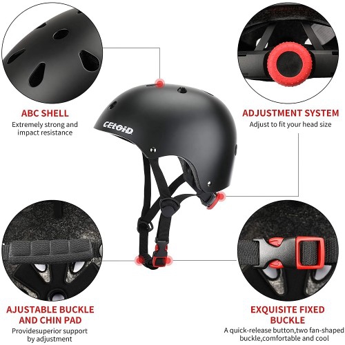 CELOID Kids Bike Helmet, Medium 20.5"-22"Adjustable Multi-Sport Safety Helmet for Ages 9-16 Years