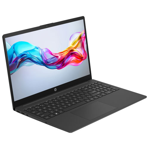 Portable de 15,6 po de HP avec Microsoft 365 pendant 1 an - Noir de jais (N100 Intel/RAM 4 Go/SSD 128 Go/Windows 11 mode S)