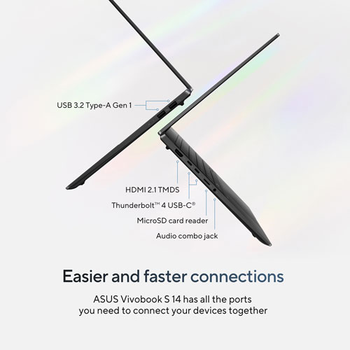 ASUS Vivobook S 14 14" Business Laptop - Neutral Black (Intel Core Ultra 7/16GB RAM/1TB SSD/Win 11 Home)