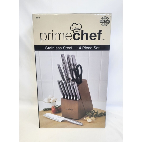 Ensemble de couteaux 14 pièces en acier inoxydable avec porte-couteaux, 38513 PrimeChef