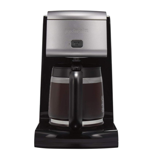 PROCTOR SILEX  Proctor-Silex 12 Cup Frontfill Drip Coffee Maker With Glass Carafe And Silver (43686) In Black