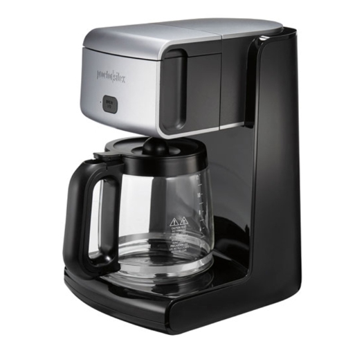 Proctor-Silex 12 Cup FrontFill Drip Coffee Maker with Glass Carafe, Black and Silver