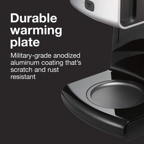 Proctor-Silex 12 Cup FrontFill Drip Coffee Maker with Glass Carafe, Black and Silver