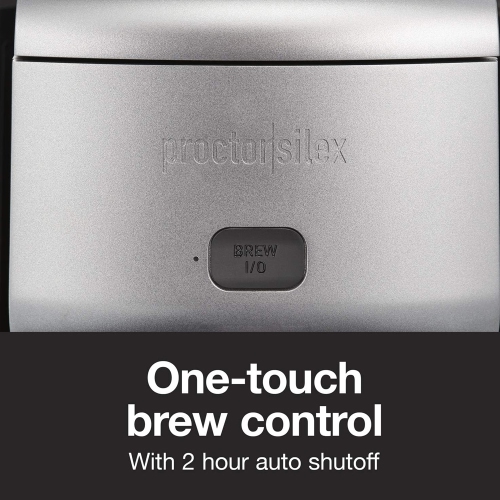 Proctor-Silex 12 Cup FrontFill Drip Coffee Maker with Glass Carafe, Black and Silver