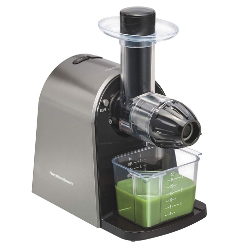 Hamilton Beach – Centrifugeuse électrique à extraction lente, pour fruits et légumes, argenté