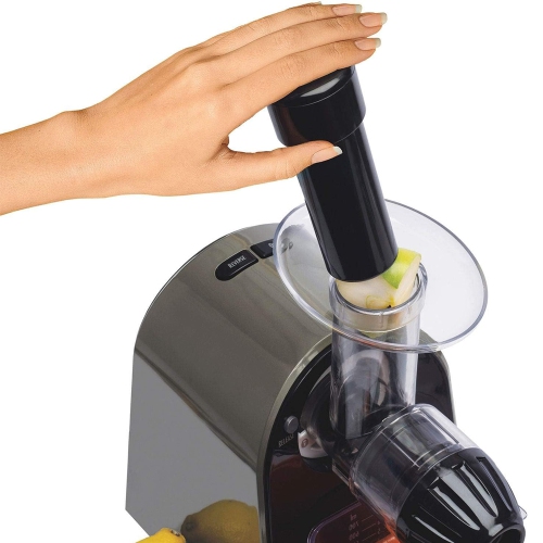 Hamilton Beach – Centrifugeuse électrique à extraction lente, pour fruits et légumes, argenté