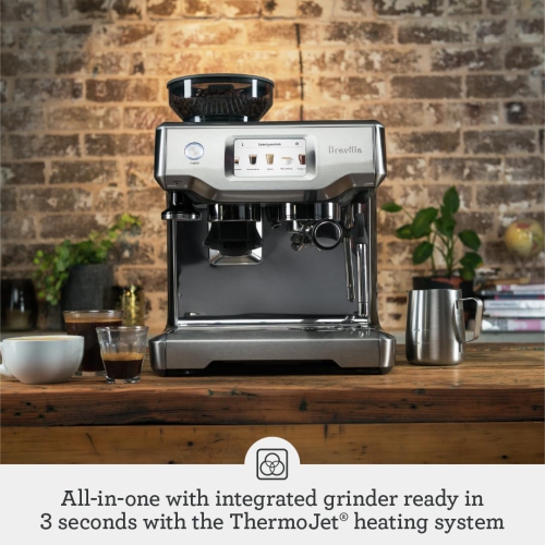 Breville the Barista Touch Espresso Machine with Grinder & Auto Milk Frother, Espresso Maker with Touchscreen & Seconds Heat Up