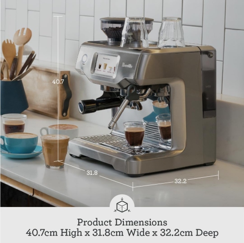 Breville the Barista Touch Espresso Machine with Grinder & Auto Milk Frother, Espresso Maker with Touchscreen & Seconds Heat Up