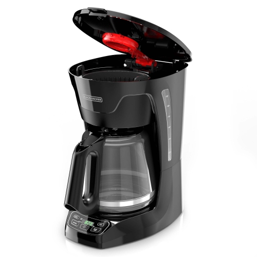 Image 1 de 5.. Cafetière programmable de 12&nbsp;tasses de Black & Decker avec carafe en verre – Noir