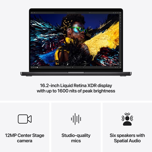 Apple MacBook Pro 14.2" (Fall 2024) - Space Black (Apple M4 / 16GB RAM / 1TB SSD) - French by APPLE - Refurbished condition - Image 3