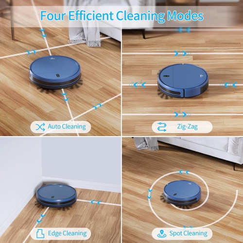 ZCWA Robot Vacuum and Mop, 2 in 1 Robot Vacuum Self-Charging Robot Vacuum Cleaner Compatible with WiFi/APP, Ideal for Hard Floor, Carpet and Pet Hair
