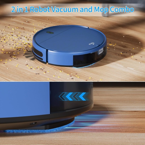 ZCWA Robot Vacuum and Mop, 2 in 1 Robot Vacuum Self-Charging Robot Vacuum Cleaner Compatible with WiFi/APP, Ideal for Hard Floor, Carpet and Pet Hair