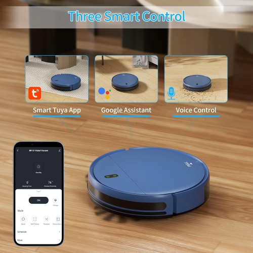 ZCWA Robot Vacuum and Mop, 2 in 1 Robot Vacuum Self-Charging Robot Vacuum Cleaner Compatible with WiFi/APP, Ideal for Hard Floor, Carpet and Pet Hair
