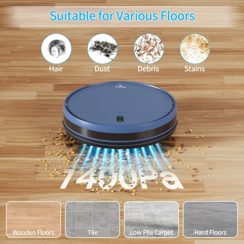 ZCWA Robot Vacuum and Mop, 2 in 1 Robot Vacuum Self-Charging Robot Vacuum Cleaner Compatible with WiFi/APP, Ideal for Hard Floor, Carpet and Pet Hair