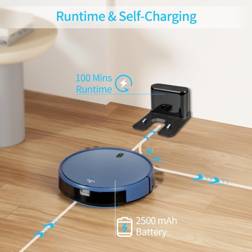 ZCWA Robot Vacuum and Mop, 2 in 1 Robot Vacuum Self-Charging Robot Vacuum Cleaner Compatible with WiFi/APP, Ideal for Hard Floor, Carpet and Pet Hair