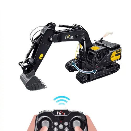 H-Star Remote Control alloy Excavator | 11 Channel with 2.4 Ghz | 360 simulation without rollover | Flexible digging arm | Simulation spray