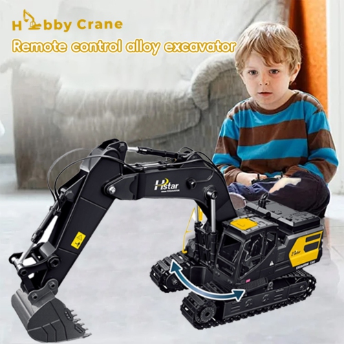 H-Star Remote Control alloy Excavator | 11 Channel with 2.4 Ghz | 360 simulation without rollover | Flexible digging arm | Simulation spray