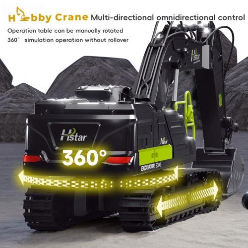 H-Star Remote Control alloy Excavator | 11 Channel with 2.4 Ghz | 360 simulation without rollover | Flexible digging arm | Simulation spray