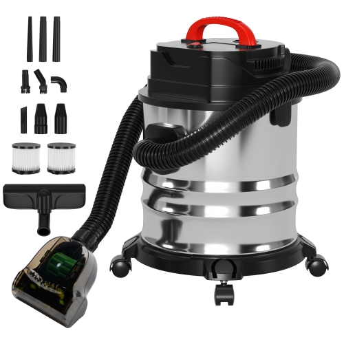 Aspirateur sec et humide de Topteng, aspirateur d'atelier en acier inoxydable de 6&nbsp;HP Peak de 5 gallons de 1800&nbsp;W, avec filtre et
