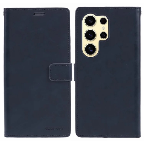 TopSave Goospery BLUEMOON Card Slot w/Magnetic Clip Leather Folio Wallet Flip For Samsung Galaxy S25 Ultra 6.9-inch, Navy Blue