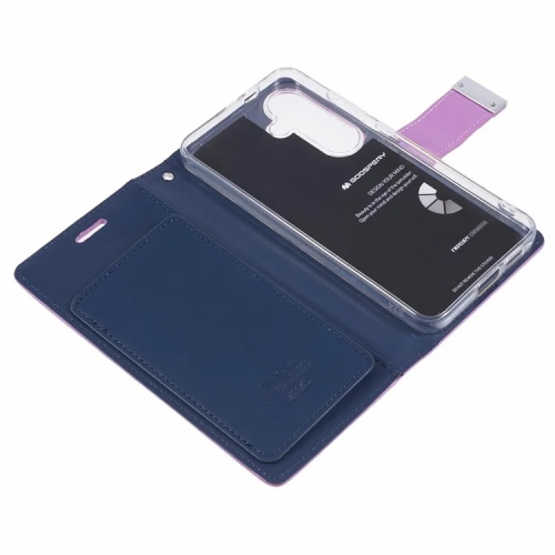 TopSave Goospery RICH MAX(5) Card Slot w/Magnetic Clip Leather Folio Wallet Flip For Samsung Galaxy S25 6.2-inch, Purple