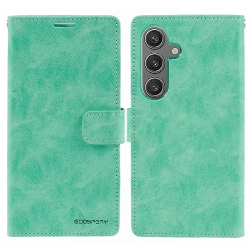 TopSave Goospery BLUEMOON Card Slot w/Magnetic Clip Leather Folio Wallet Flip For Samsung Galaxy S25 6.2-inch, Teal