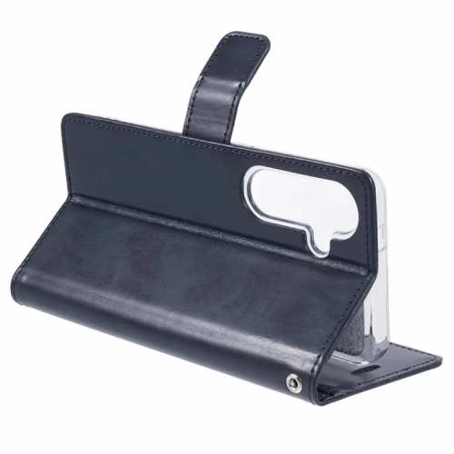 TopSave Goospery BLUEMOON Card Slot w/Magnetic Clip Leather Folio Wallet Flip For Samsung Galaxy S25 6.2-inch, Navy Blue