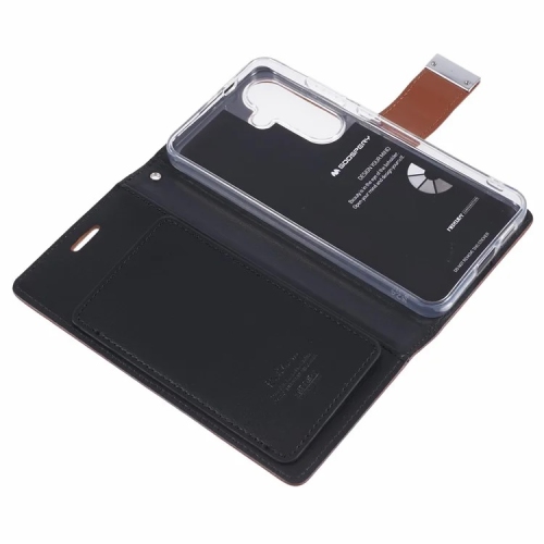 TopSave Goospery RICH MAX(5) Card Slot w/Magnetic Clip Leather Folio Wallet Flip For Samsung Galaxy S25 6.2-inch, Brown