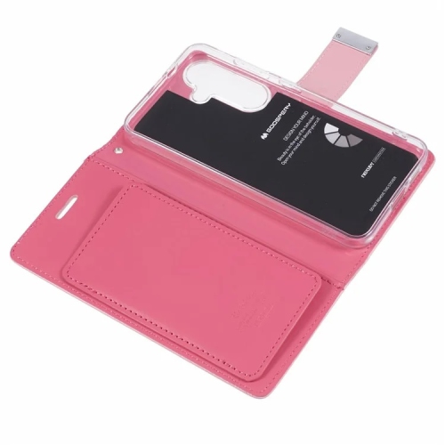 TopSave Goospery RICH MAX(5) Card Slot w/Magnetic Clip Leather Folio Wallet Flip For Samsung Galaxy S25 6.2-inch, Baby Pink