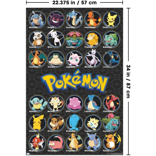 Trends International Pokémon - All Time Favorites Wall Poster, Unframed Version, 22.375" x 34"