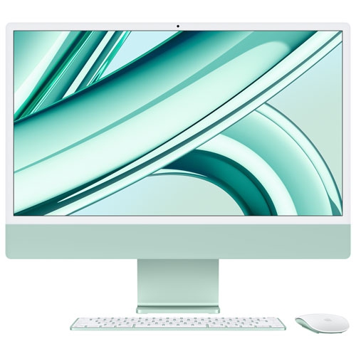 Remis à neuf - iMac de 24&nbsp;po d'Apple (automne 2023) - Vert (puce M3 d'Apple/processeur graphique 8 coeurs/SSD d'256&nbsp;Go/mémoire vive