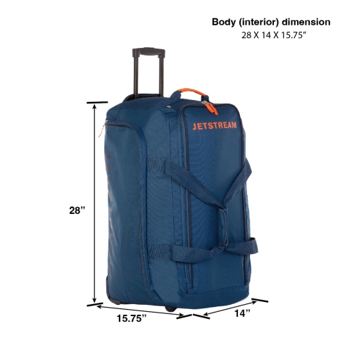 Jetstream 28" Large Rolling Duffel Bag with Wheels & Trolley Handle – Travel & Sports Luggage