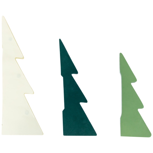 Accordion Honeycomb Foldable Paper Christmas Trees - 15" - Green and Ivory - Set of 3