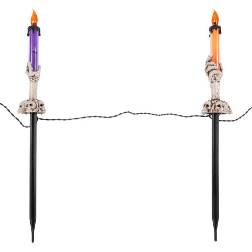 LED Lighted Skeleton Candle Halloween Decorations - 8.5" - Set of 6