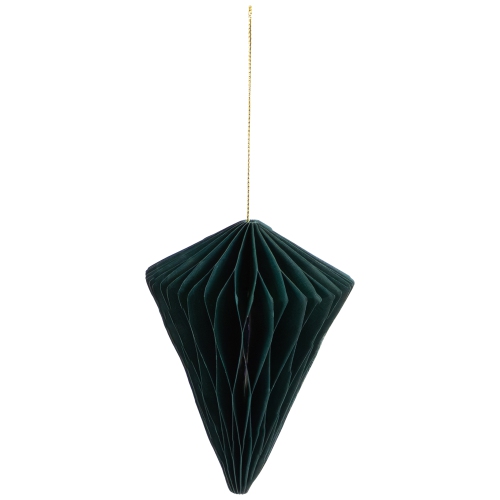 Accordion Honeycomb Foldable Paper Christmas Finial Ornaments - 4" - Green - Set of 4