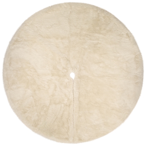Premium-Sized Faux Fur Christmas Tree Skirt - 72" - Cream