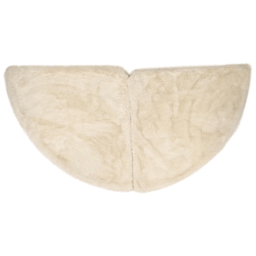 Premium-Sized Faux Fur Christmas Tree Skirt - 72" - Cream